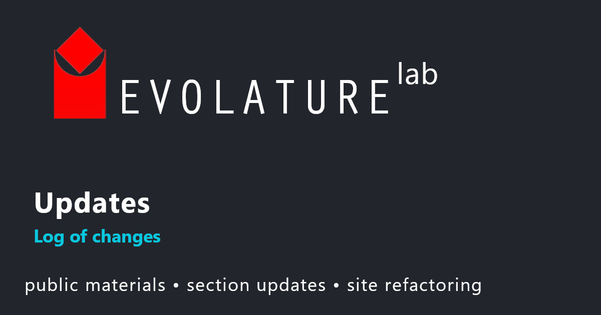 Updates | Evolature Lab